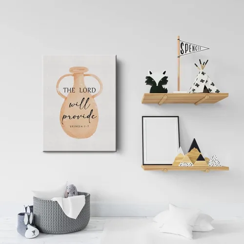 Miniatura 5 de Lienzo Decorativo con Versículo Bíblico en Acuarela el Señor Proveerá 2 Reyes 4:1-7 Pósteres de Pintura de Pared Obra de Arte 12 x 15 pulgadas