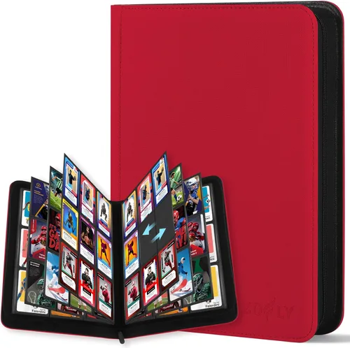 Miniatura 30 de Paquete de 30 carpetas de tarjetas con 9 bolsillos, carpeta de tarjetas coleccionables con cremallera premium, 540 álbumes de almacenamiento de Rosa
