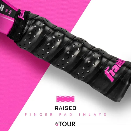 Miniatura 6 de Juego de pala de pickleball profesional Franklin Sports - Pala de fibra de carbono serie FS Tour, cubierta + borrador - 14mm + 16mm Rosado