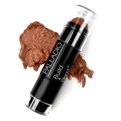 Palladio Barra de maquillaje para contornear BUILD + BLEND, maquillaje facial para un aspecto perfecto de escultura, 0.23 onzas (brillo ámbar)