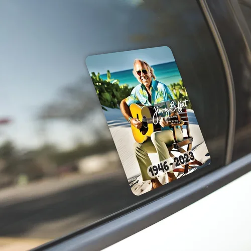 Miniatura 6 de RIP Jimmy Buffett - Adhesivo adhesivo para automóviles, camiones, ventanas, parachoques, portátiles, tazas, paredes, 5.5 x 4.5 pulgadas