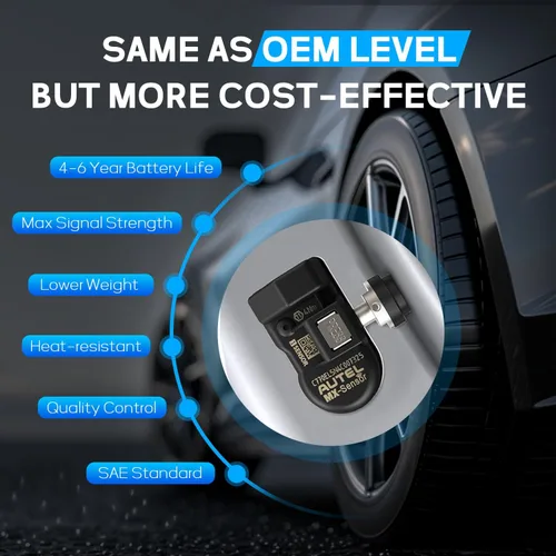 Miniatura 8 de Autel Sensores TPMS, MX-Sensor 2 en 1 de frecuencia dual 315MHz + 433 MHz de presión de nivel OE, programable por Autel TPMS Tool