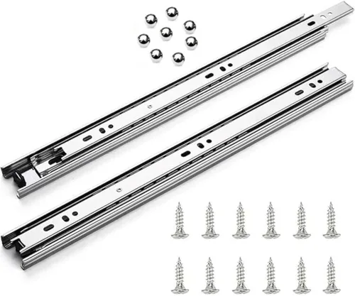 6 pares de deslizantes para cajones de 16 pulgadas de 3 secciones, extensión completa con rodamientos de bolas, montaje lateral, capacidad de 100