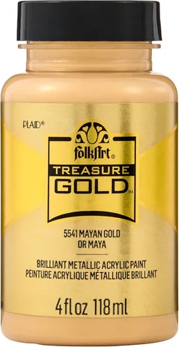 Miniatura 17 de FolkArt Treasure Brilliant - Pintura metálica, 4 onzas, oro verde Verde dorado