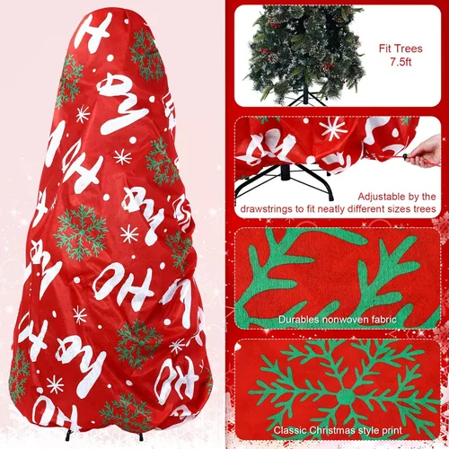 Miniatura 4 de Bolsa de almacenamiento grande para árbol de Navidad con cordón para árboles de 7.5 pies, cubiertas para contenedores verticales a prueba de polvo