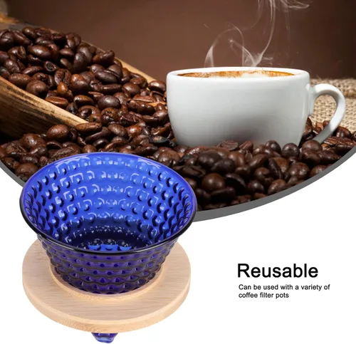 Miniatura 5 de Gotero de café, embudo de gotero de café de vidrio reutilizable, accesorios para cafetera (#0, 1)