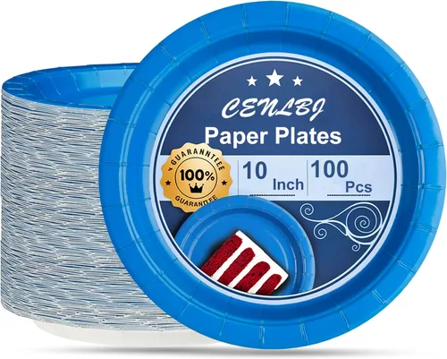 Miniatura 17 de Black Paper Party Plates Supplies 400GSM -100pcs - 50 x 10 Dinner Plates and 50 x 8 Dessert Plate,Suitable for Birthday,Family Negro