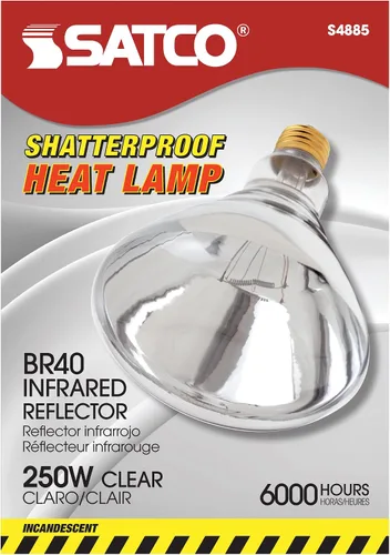 Miniatura 2 de Satco S4885 - Lámpara de calor inastillable de base media, 120 V, 250 W, R40, transparente