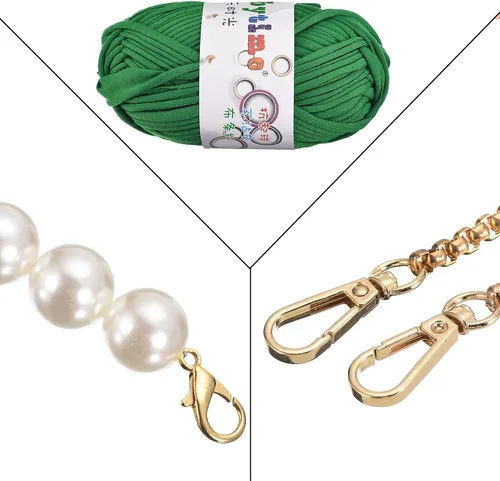 Miniatura 4 de uxcell Kit de fabricación de bolsos de acrílico, 15 piezas, juego de cestas de algodón acrílico, moldeador de paneles, hilo de tejer, correas