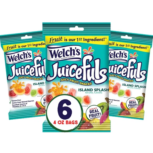 Miniatura 9 de Welch's Juicefuls - Bocadillos de frutas jugosas, salpicaduras de isla, sin gluten, bolsas de tamaño compartido de 4 onzas (paquete de 3)