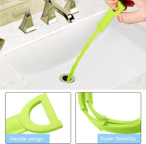Miniatura 3 de Herramienta para eliminar obstrucciones de pelo de serpiente, garra de acero inoxidable de 34 pulgadas y paquete de 3 herramientas de Orange