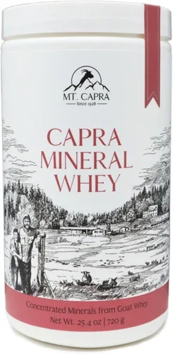 Mt. Capra Mineral Whey | Un suplemento de polvo mineral/electrolito biodisponible de suero de leche de cabra, rico en potasio, alcalinizante, 28