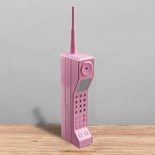 Miniatura 5 de Teléfono celular retro, adorno retro de ladrillo para teléfono celular, adorno de modelo de teléfono celular para decoración del hogar y sala de Rosa
