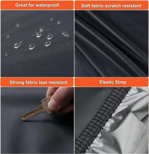 Miniatura 2 de Kayme Funda impermeable para automóvil sedán, para todo tipo de clima, con cerradura y cremallera, protección contra la lluvia solar UV al aire