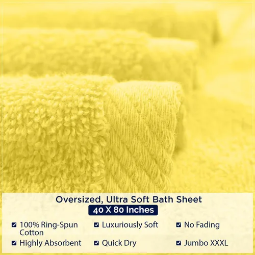Miniatura 187 de DAN RIVER Paquete de 2 sábanas de baño de 35x70 pulgadas, sábanas de baño jumbo acanaladas para adultos, toallas grandes gruesas y absorbentes