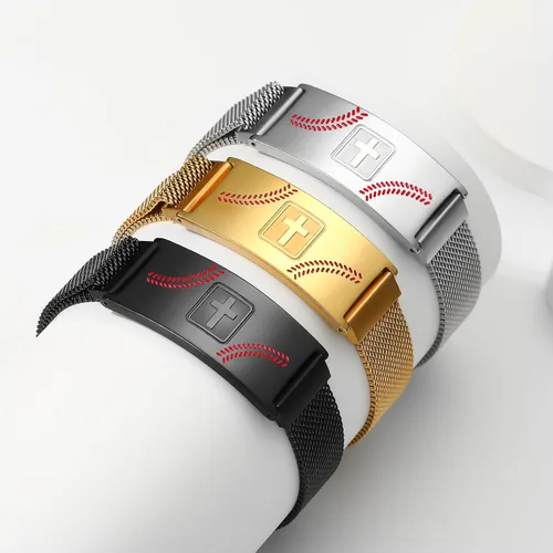 Miniatura 5 de Regalos de graduación, pulsera de fútbol, fútbol, baloncesto, béisbol, regalos de pulsera, pulseras de cruz de fe para hombres, bautismo, primera