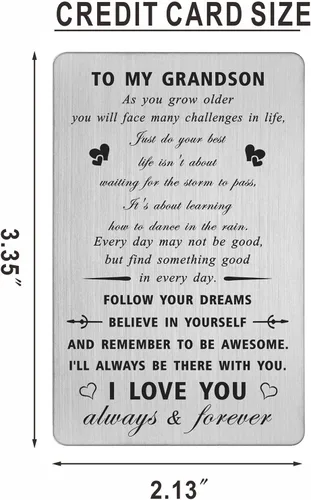 Miniatura 2 de CPLJW Tarjeta de regalo de cumpleaños para nieto – Never Forget I Love You – Tarjeta de felicitación de cumpleaños para nieto, regalo de abuela