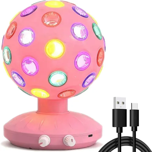 Miniatura 8 de Proyector de luz nocturna LED de bola de discoteca giratoria de 360°, lámpara ajustable de brillo para fiestas, iluminación, Halloween, Navidad