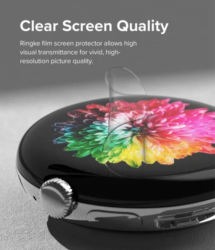 Miniatura 8 de Ringke Funda de reloj compatible con Google Pixel [transparente y negra, funda delgada] + doble película fácil [paquete de 3]