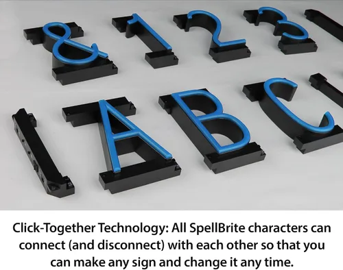 Miniatura 3 de SpellBrite Período LED Señales de bricolaje intercambiables con personajes LED azules Componentes adicionales necesarios para iluminar 6.3