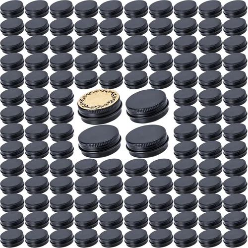 Miniatura 10 de 270 tarros de aluminio de 0.5 oz / 0.5 fl oz con tapa de rosca y etiquetas en blanco (azul lago) Bulk Value Pack, Extra Protection Against Dents