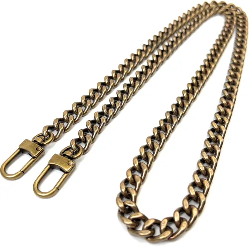 Miniatura 35 de Correas de metal para bolso de cadena plana, reemplazo de cadena para bolso cruzado de hombro y axilas, Dorado antiguo Oro envejecido