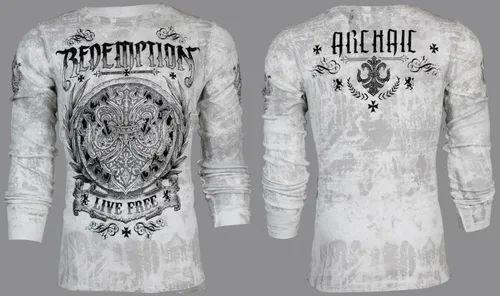 Miniatura 2 de Archaic by Affliction - Camisa térmica de manga larga para hombre, Blanco