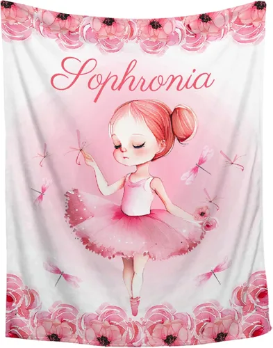 Miniatura 17 de Manta de regalo personalizada de baile con nombre para bebé, adolescente, niña, bailarina, recién nacido, danza, manta personalizada para recibir