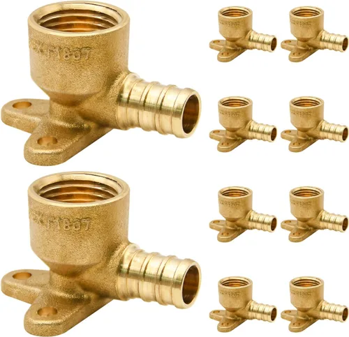 Miniatura 8 de 10 piezas de conectores PEX hembra 1/2" x 1/2" NPT, adaptador roscado hembra NPT de 1/2" x 1/2", accesorio de compresión, latón, puerto completo