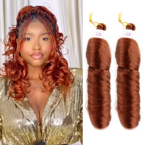 Miniatura 28 de Cabello rizado francés trenzado para trenzas de caja, 8 paquetes de 12 pulgadas, 3.00 oz/paquete, cabello trenzado de onda suelta, extensiones