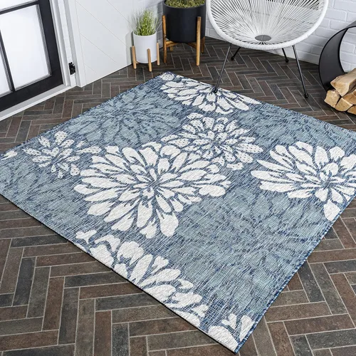 Miniatura 18 de JONATHAN Y Alfombra Corredor de Tejido Texturizado Floral para Interiores y Exteriores 2X8 Marrón/Crema, Zinnia Moderna para Patio Trasero, Patio