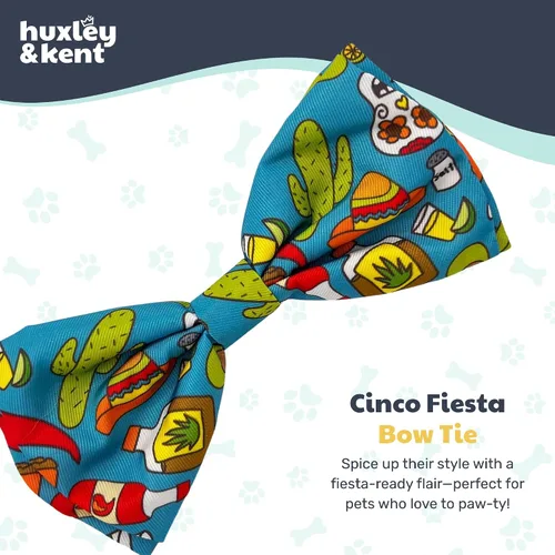Miniatura 2 de Huxley & Kent Pajarita para mascotas Cinco de Mayo Velcro Bow Tie Collar Accesorio Divertidas pajaritas para perros y gatos Bonita, cómoda