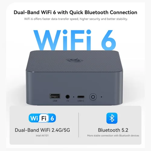 Miniatura 7 de Beelink Mini PC EQi12, Intel Core 12450H (hasta 4.4GHz) 8C/12T, mini computadora de 16 GB DDR4 3200 MHz 500 GB PCIe4.0 SSD, pantalla HDMI dual 4K