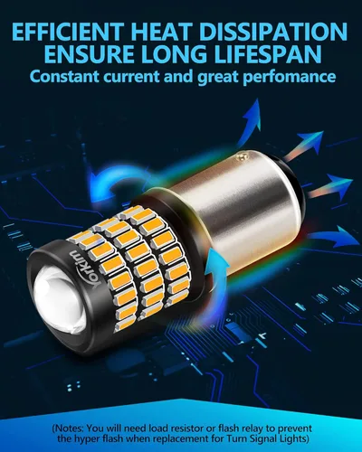 Miniatura 6 de Yorkim Bombillas LED superbrillantes 1157 ámbar, 9-30 V 1157 2057 2357 7528 BAY15D bombilla LED con proyector, repuesto para luz intermitente, luz