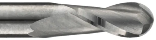 Miniatura 2 de 17001120 Fresa de punta de bola de carburo, pulgadas, acabado sin recubrimiento (brillante), corte de desbaste y acabado, hélice de 30 grados, 2