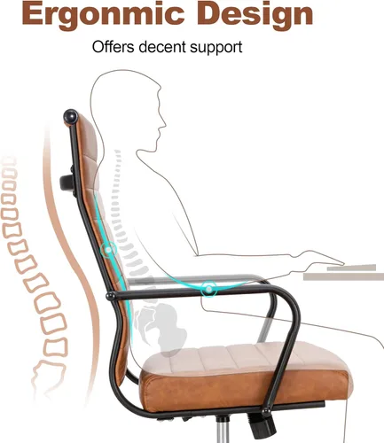 Miniatura 6 de Okeysen Silla de escritorio de oficina, sillas de sala de conferencias, silla giratoria ejecutiva ergonómica moderna, altura ajustable, silla