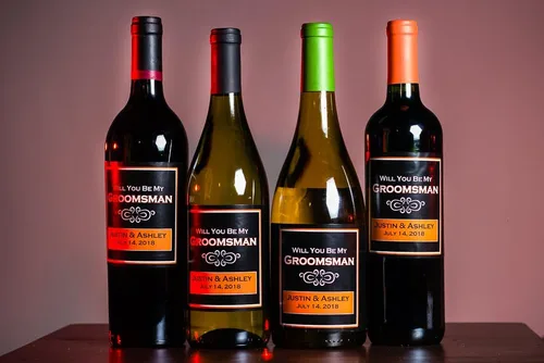 Miniatura 2 de 12 etiquetas autoadhesivas fáciles de usar para botellas de vino/cerveza de boda