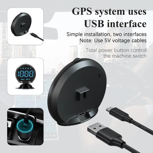 Miniatura 8 de wiiyii Velocímetro GPS G13, pantalla frontal para automóviles con velocidad MPH, dirección de conducción de brújula, recordatorio de conducción
