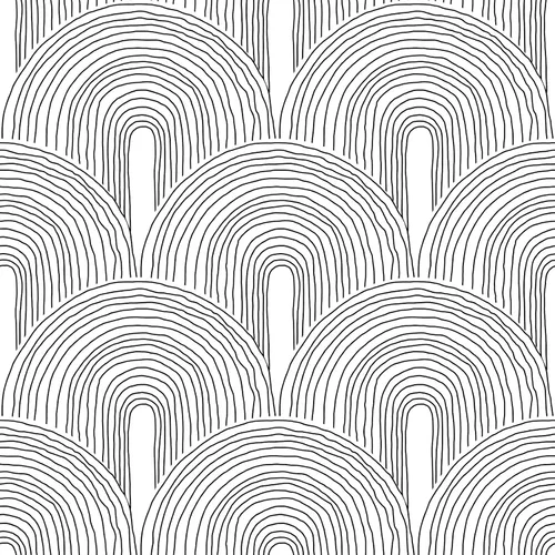 Miniatura 9 de Livelynine Papel tapiz despegar y pegar de 17.5 x 276 pulgadas, naranja funky y blanco, bohemio chic, geométrico, moderno de mediados de siglo