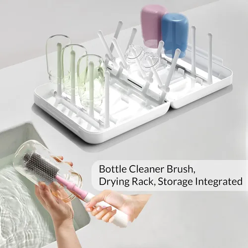 Miniatura 4 de Potente juego de limpiador eléctrico de cepillos para biberones, completo con cepillos de silicona para botella/pezón/hueco/pajita, además de un
