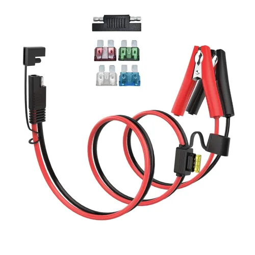 Miniatura 17 de ELFCULB Cable de extensión de conectores de batería SAE de 3.3 pies 10 AWG con 5 fusibles compatible con cargador de batería de generador solar, SAE