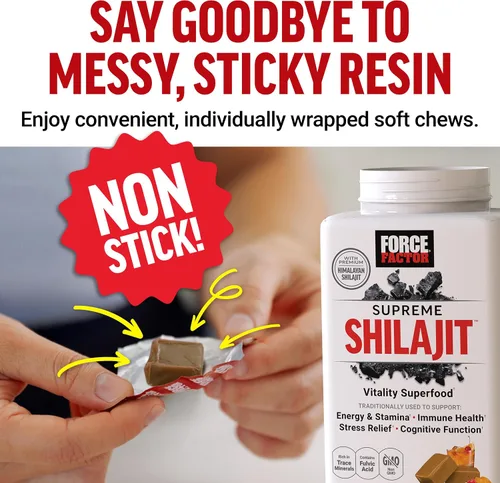 Miniatura 5 de Force Factor Supreme Shilajit, shilajit del Himalaya prémium para hombres y mujeres, promueve la energía, la resistencia, la salud inmunológica