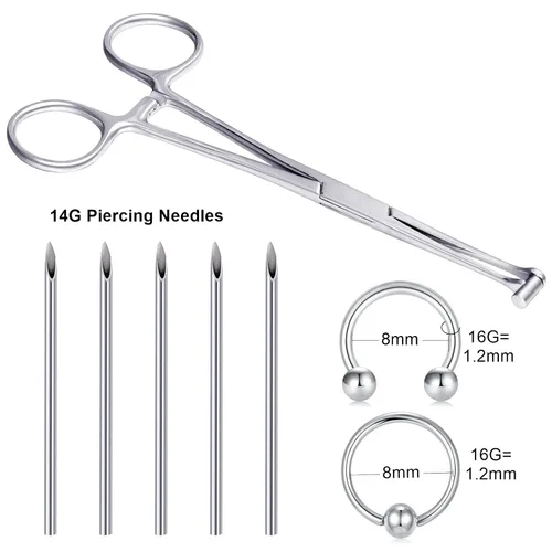 Miniatura 3 de DJCIW Pinzas para tabique Tragus de 6 pulgadas, pinzas para tabique de tragus con extremo de cubo, pinzas de acero inoxidable 316L, pinzas de Pinzas