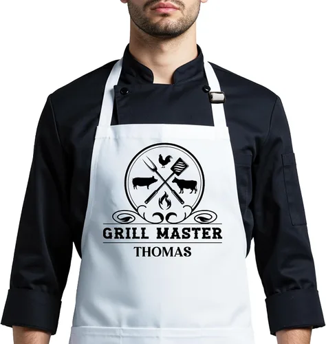 Miniatura 5 de Delantal para barbacoa y parrilla, regalo personalizado para el día del padre para papá, maestro de parrilla, abuelo, delantal de chef, delantales