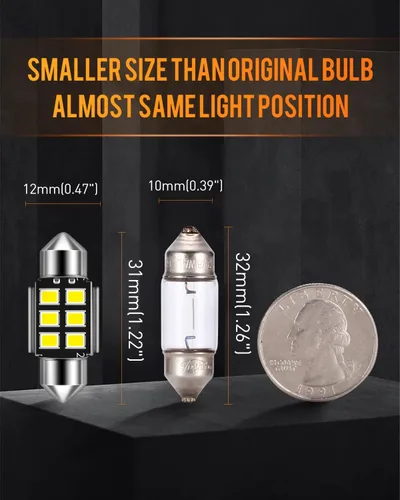 Miniatura 5 de Bombillas LED DE3175, súper brillantes, chipsets 2835 azules, Canbus libre de errores, 31 mm, 1.25 pulgadas, DE3021 DE3022 3175 6428, bombillas LED