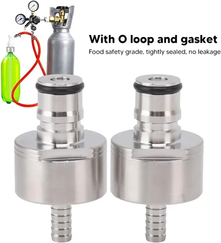 Miniatura 5 de Paquete de 2 carbonatación de acero inoxidable, bloqueo de llenado de botellas a presión, poste de barril, instalación de carbonatador, conector