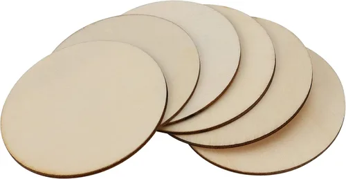Miniatura 4 de 200 discos de madera de 3 pulgadas para manualidades, piezas circulares de madera, círculos de madera redondos sin terminar para manualidades
