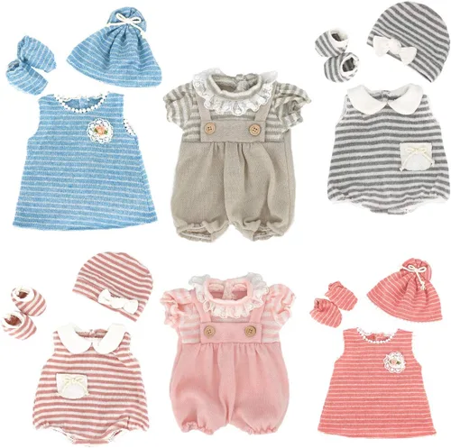 DC-BEAUTIFUL Juego de 6 piezas de ropa de regalo para bebés, niñas y bebés, de 14 a 18 pulgadas, incluye trajes de muñeca, vestido, sombrero,