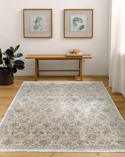 Livabliss x Becki Owens Margaret Alfombra lavable para exteriores, 5 pies 3 pulgadas x 7 pies 10 pulgadas, gris, (5' x 8')