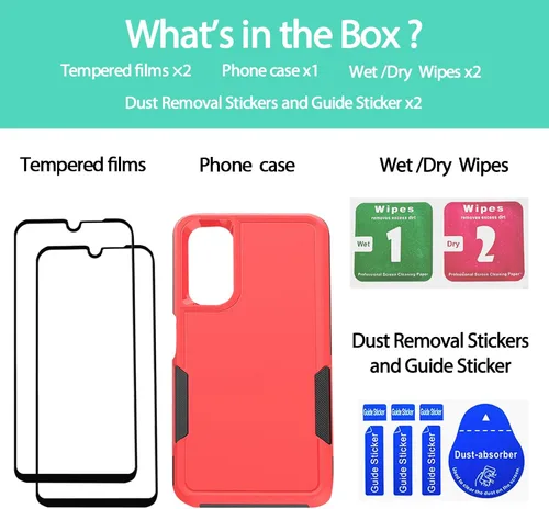 Miniatura 300 de Jeylly Compatible con Samsung Galaxy A22 5G Funda, Funda Samsung A22 5G con 2pcs protectores de pantalla de vidrio templado